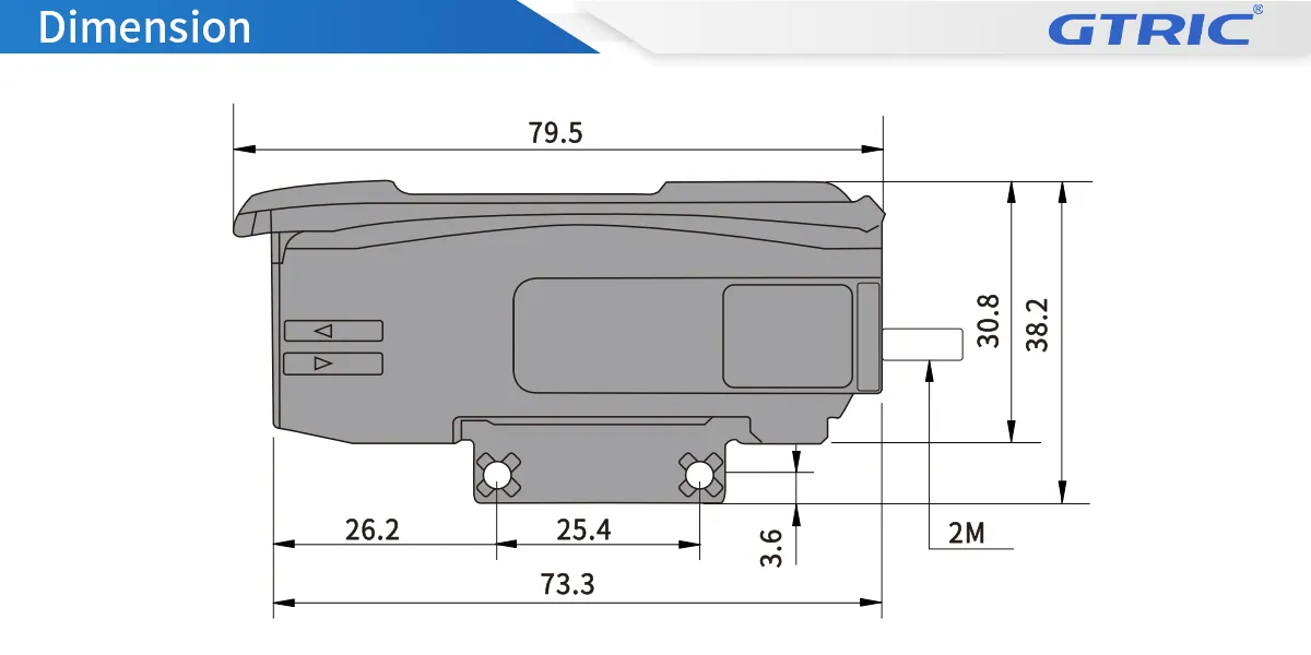 20MM Window Detection Fiber Optic Sensor 20MM-Dimensions-2