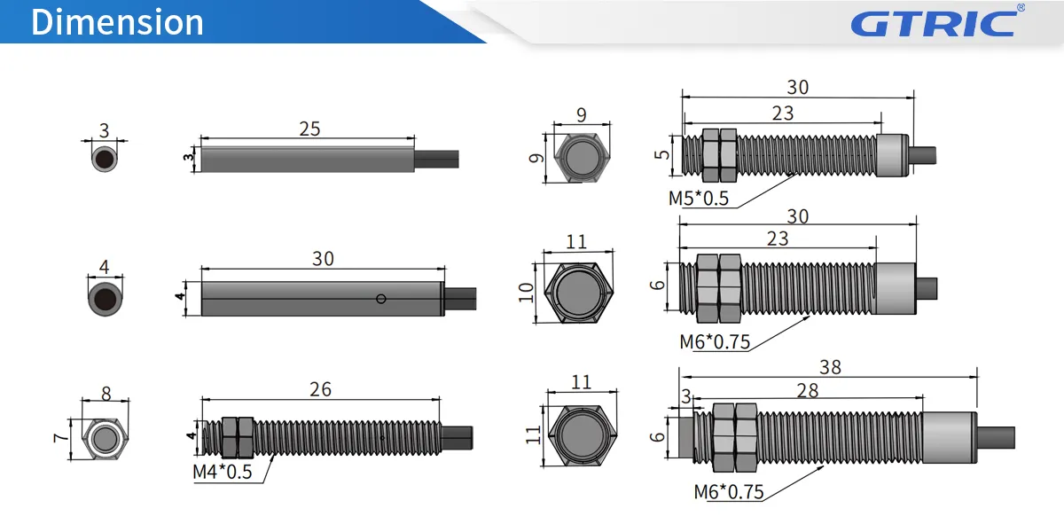 3MM Inductive Proximity Sensor Dimensions