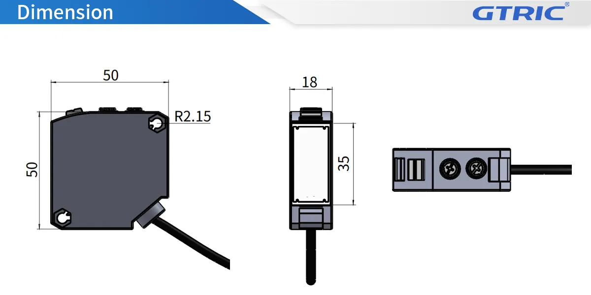 New E3JK Through-beam Photoelectric SensorE3JK-Dimensions